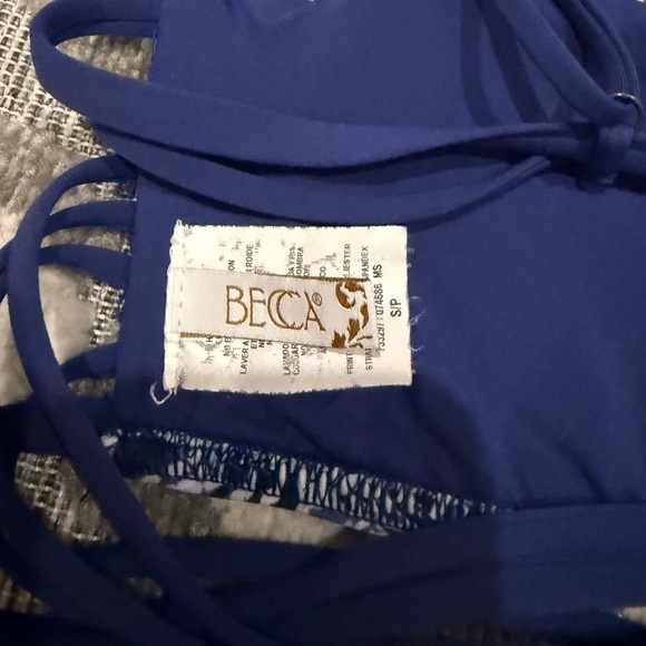 Becca By Rebecca Virtue Blue Americana Bandeau Bikini Top - Picture 6 of 6